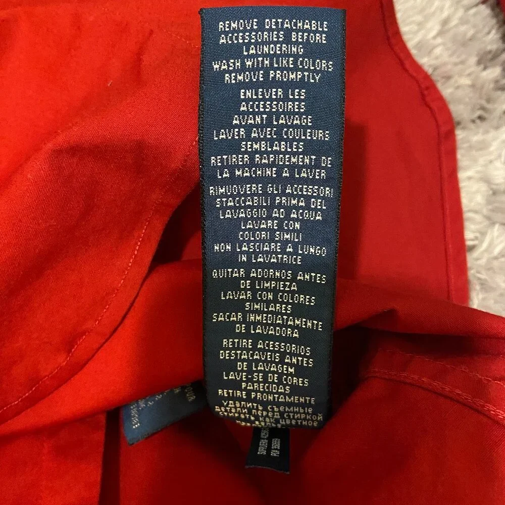Ralph Lauren Women’s Super Slim Fit Red Shirt 95% Cotton French Cuffs Sz 4 - Picture 13 of 15